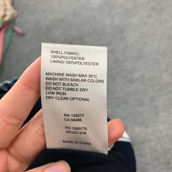 Moods Of Norway Skirt Womens 36 US 4 Navy Curved Hem Striped Drawstring Lined - Picture 9 of 11